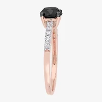Midnight Black Womens 1 1/4 CT. T.W. Natural Diamond 14K Rose Gold Round Engagement Ring