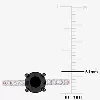 Midnight Black Womens 1 1/4 CT. T.W. Natural Diamond 14K Rose Gold Round Engagement Ring