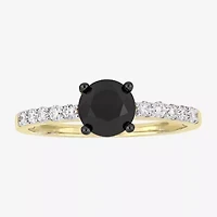 Midnight Black Womens 1 1/4 CT. T.W. Natural Diamond 14K Gold Round Engagement Ring