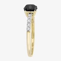 Midnight Black Womens 1 1/4 CT. T.W. Natural Diamond 14K Gold Round Engagement Ring