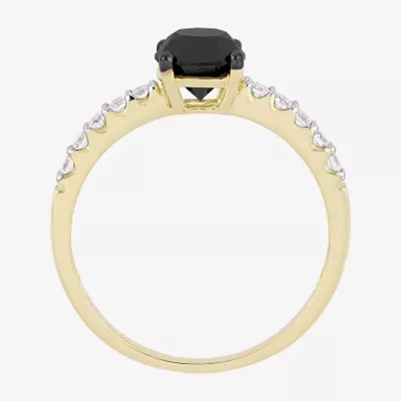 Midnight Black Womens 1 1/4 CT. T.W. Natural Diamond 14K Gold Round Engagement Ring