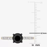 Midnight Black Womens 1 1/4 CT. T.W. Natural Diamond 14K Gold Round Engagement Ring