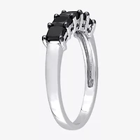 Midnight Black Womens 2MM 1 1/4 CT. T.W. Natural Diamond 10K White Gold 5-Stone Anniversary Band
