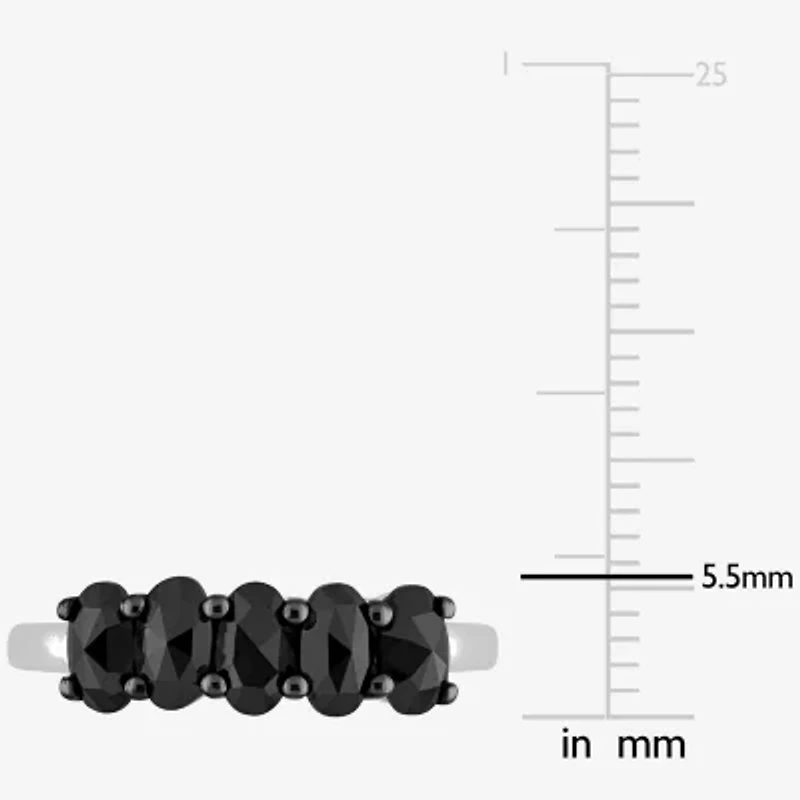 Midnight Black Womens 1 1/4 CT. T.W. Natural Diamond 10K White Gold 5-Stone Anniversary Band