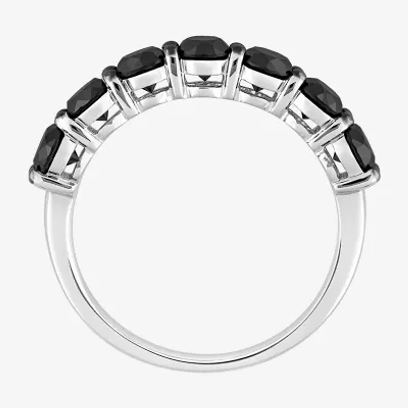 Midnight Black 7-Stone Womens 1 3/4 CT. T.W. Natural Diamond 10K White Gold Anniversary Wedding Band