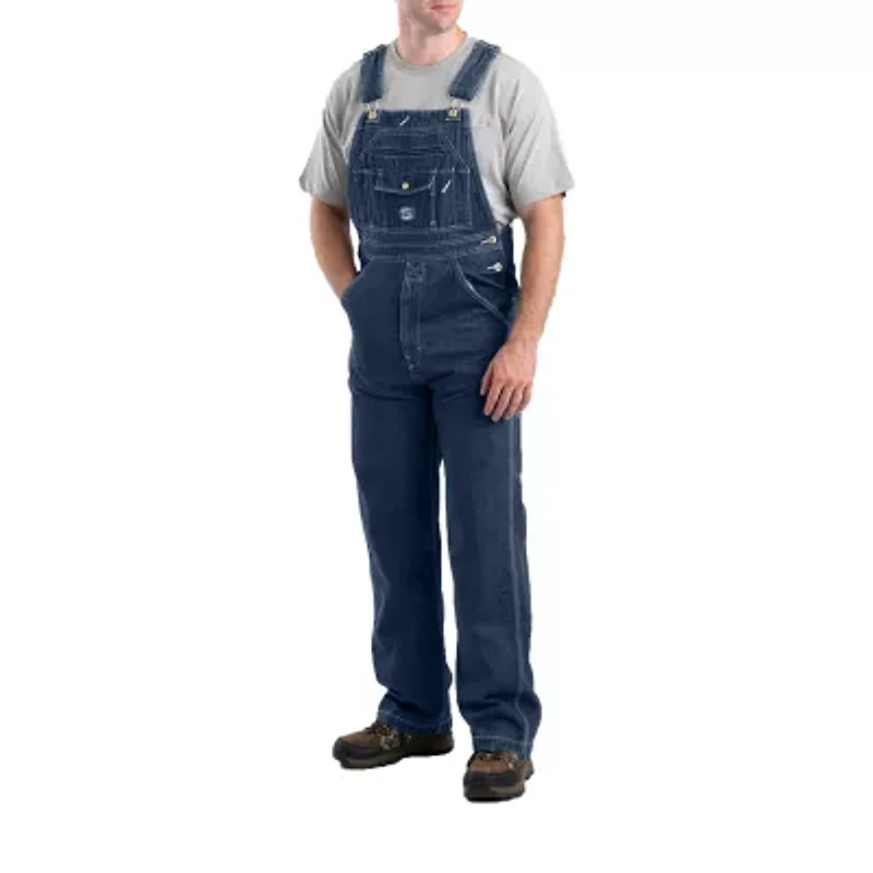Berne Vintage Washed Denim Bib Mens Workwear Overall