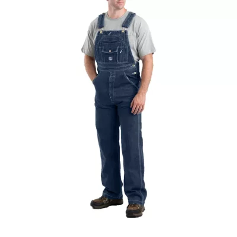 Berne Vintage Washed Denim Bib Mens Big and Tall Workwear Overall