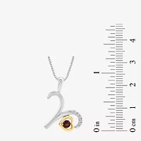 Womens Gemstone Zodiac Pendant Necklace Sterling Silver and 10K Gold