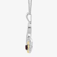 Womens Gemstone Zodiac Pendant Necklace Sterling Silver and 10K Gold