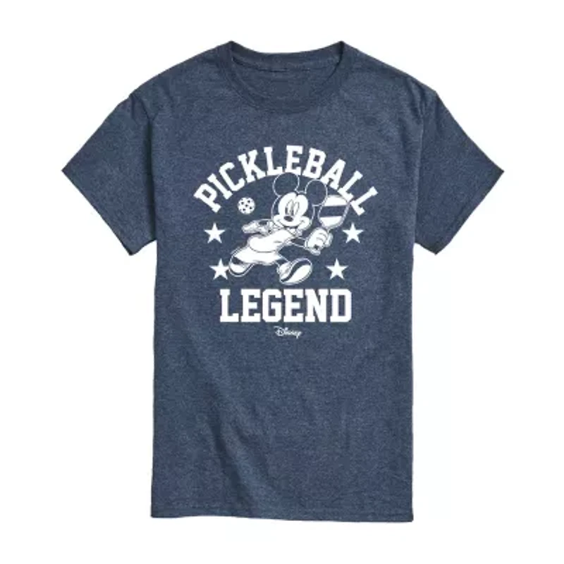 Mens Short Sleeve Mickey Mouse Pickleball Graphic T-Shirt