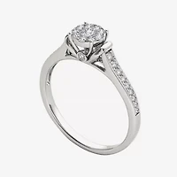1/3 CT.T.W. Natural Diamond 10K Gold Round Cluster Engagement Ring