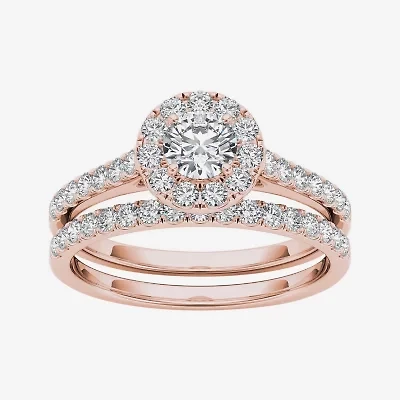 1 CT.T.W. Natural Diamond 10K Rose Gold Bridal Set