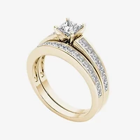 1 1/2 CT.T.W. Natural Diamond 14K Yellow Gold Bridal Set