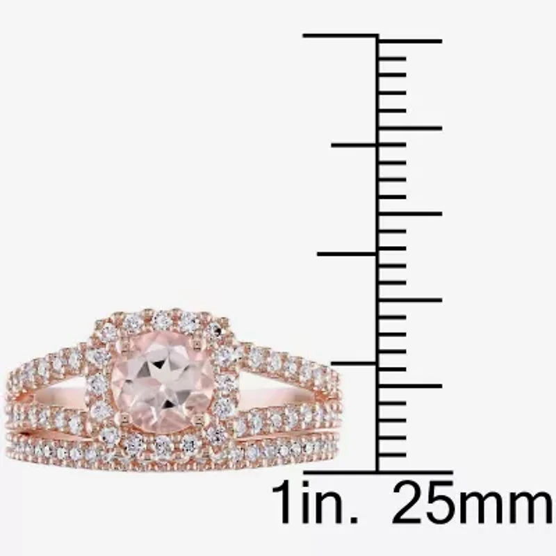 5/8 CT. T.W. Pink Morganite 14K Gold Bridal Set
