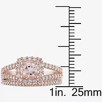 5/8 CT. T.W. Pink Morganite 14K Gold Bridal Set