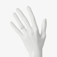 Promise My Love Womens Diamond Accent Natural White Sterling Silver Heart Side Stone Ring