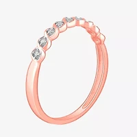 Stackable Ring (H-I / Si1-Si2) Diamond Accent Lab Grown White 10K Gold Square Wedding Band