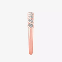 Stackable Ring (H-I / Si1-Si2) Diamond Accent Lab Grown White 10K Gold Square Wedding Band