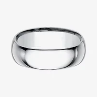 Mens 10K White Gold 8MM Comfort-Fit Wedding Band
