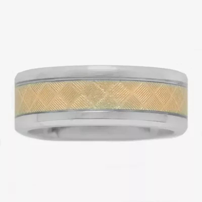 Mens 7MM Stainless Steel Wedding Band