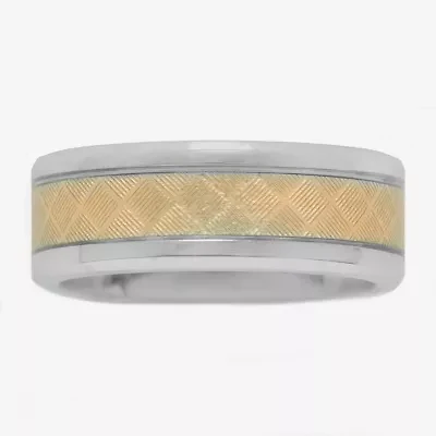 Mens 7MM Stainless Steel Wedding Band