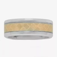 Mens 7MM Stainless Steel Wedding Band