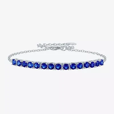 Gemstone Sterling Silver Tennis Bracelet