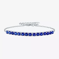 Gemstone Sterling Silver Tennis Bracelet