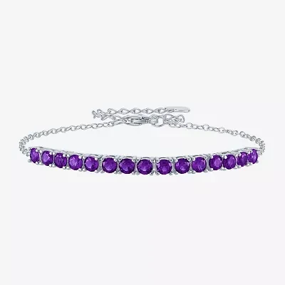 Gemstone Sterling Silver Tennis Bracelet