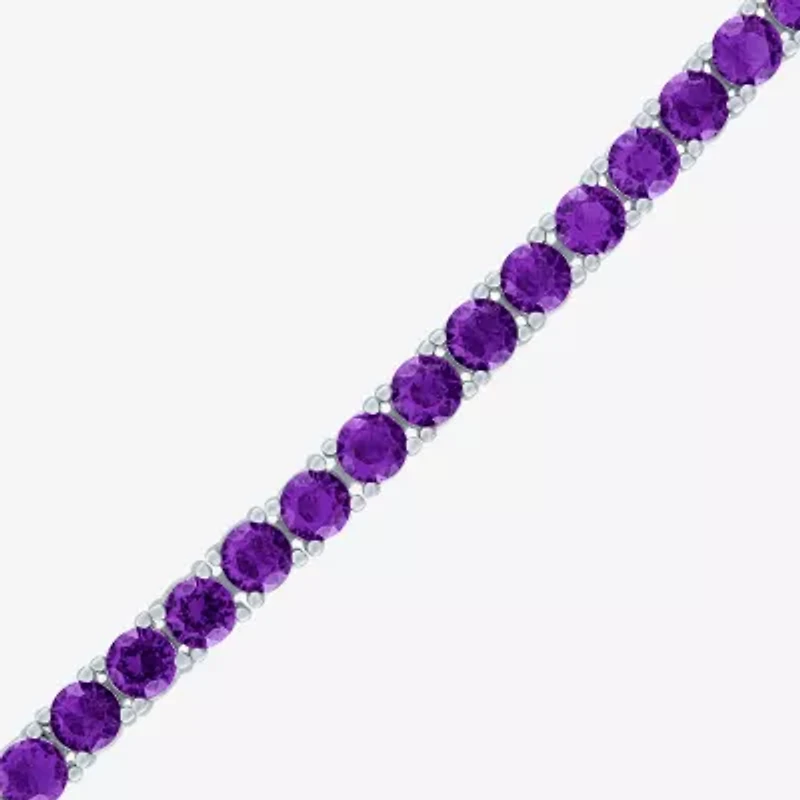 Gemstone Sterling Silver Tennis Bracelet
