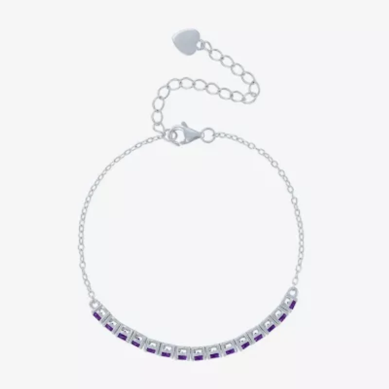 Gemstone Sterling Silver Tennis Bracelet