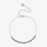 Gemstone Sterling Silver Tennis Bracelet