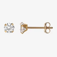 Cubic Zirconia Studs, 14K Yellow Gold 4mm
