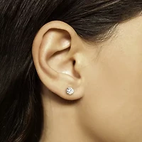 6mm 14K Yellow Gold Round Cubic Zirconia Stud Earrings