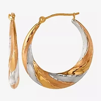 14K Gold Tri-Color Hoop Earrings