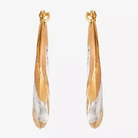 14K Gold Tri-Color Hoop Earrings