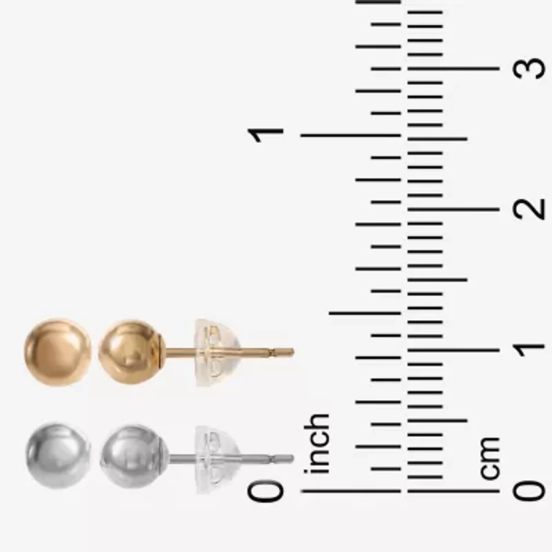 Girls 14K Gold Ball Earring Set