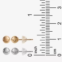 Girls 14K Gold Ball Earring Set
