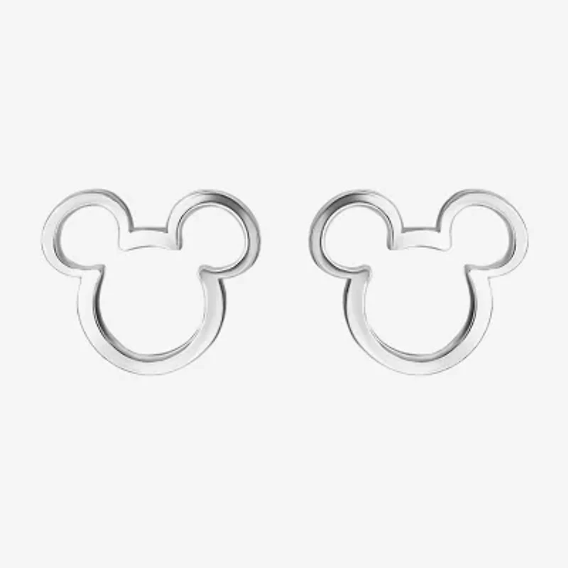 Disney Mickey Outline Sterling Silver Stud Earrings