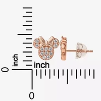 Disney Collection Cubic Zirconia 14K Gold Over Silver 8.9mm Minnie Mouse Stud Earrings