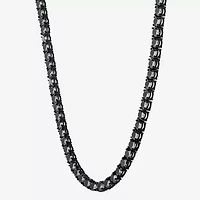 Shaquille O'Neal XLG Mens Black Cubic Zirconia Stainless Steel 22 Inch Tennis Necklace