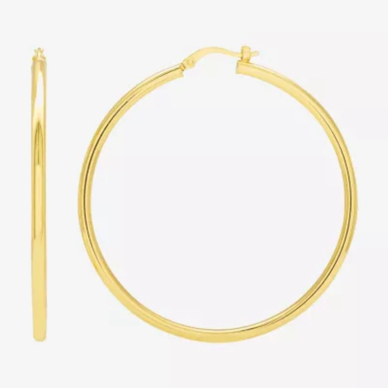 14K Gold over Silver 50mm Hoop Earrings