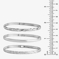 Sterling Silver Triple Bangle Bracelet Set