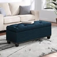 9th Avenue Storage Tufted Nailhead Trim Bench