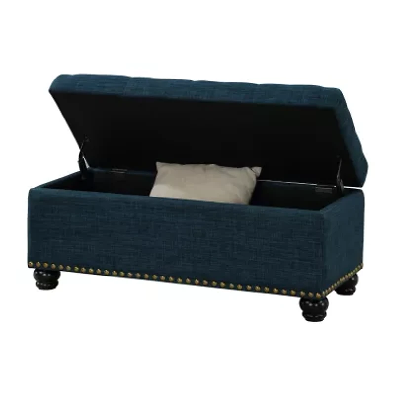 9th Avenue Storage Tufted Nailhead Trim Bench