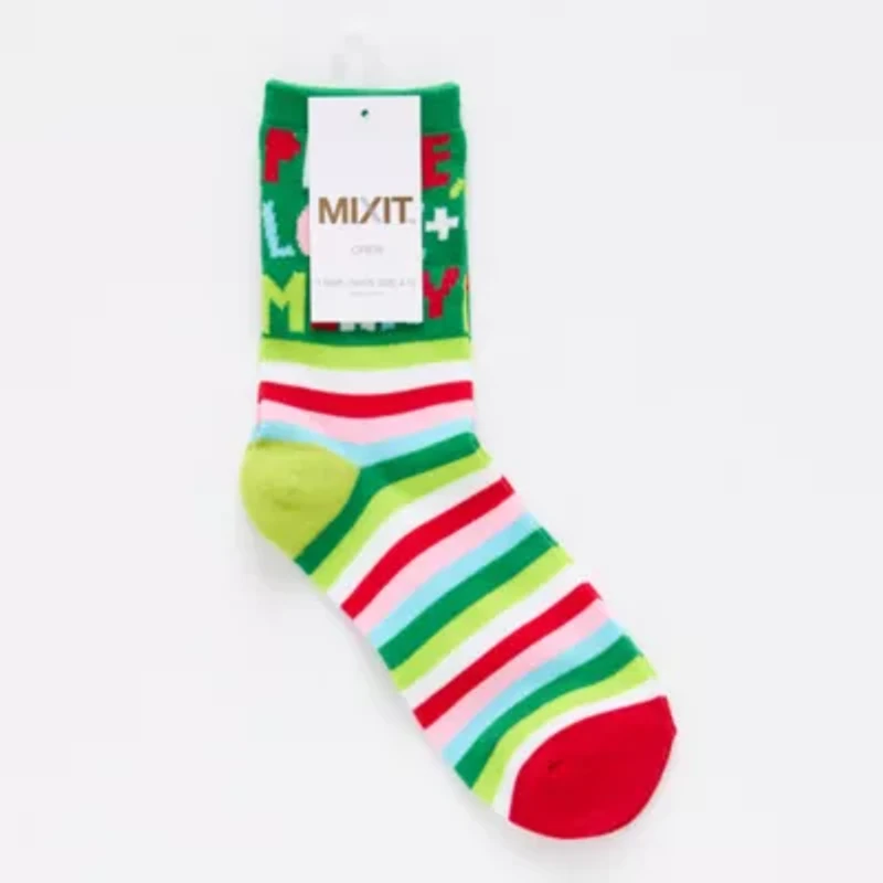 Mixit Holiday Womens Crew Socks