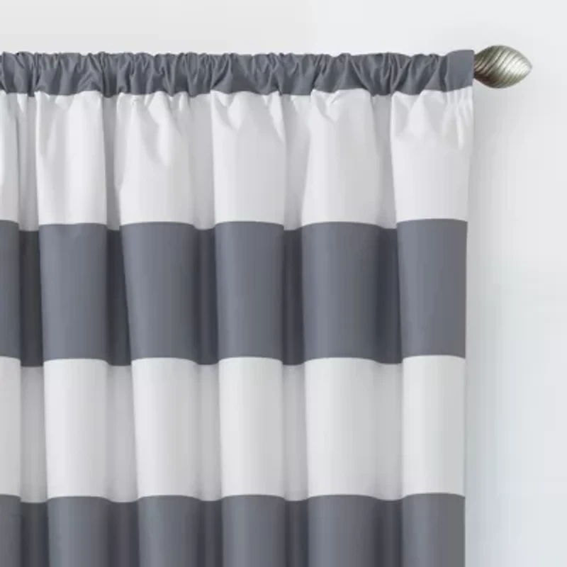 Eclipse Peabody Rod Pocket Blackout Single Curtain Panel