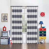 Eclipse Peabody Rod Pocket Blackout Single Curtain Panel