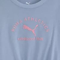 PUMA Big Kid Girls Crew Neck Short Sleeve Regular Fit Graphic T-Shirt
