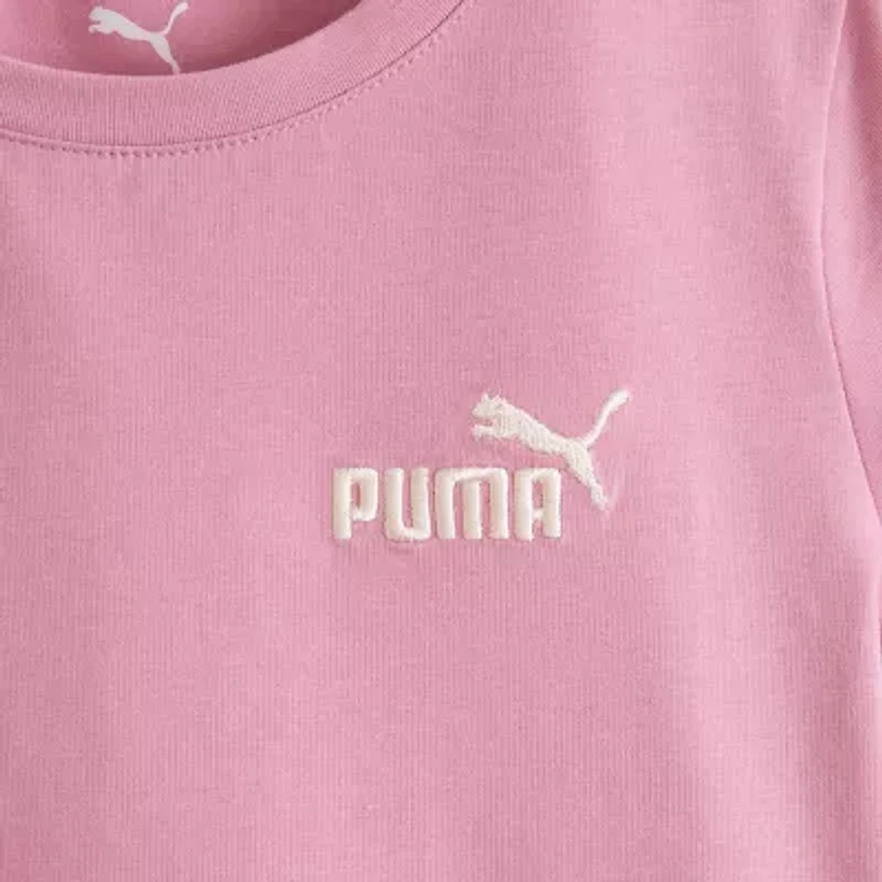 PUMA Big Kid Girls Crew Neck Short Sleeve Regular Fit Graphic T-Shirt